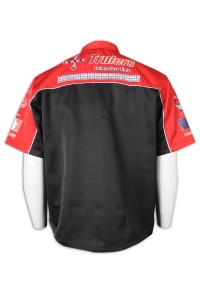 DS075 custom-made short-sleeved team shirts, cotton-loaded workwear, team shirt garment factory back view